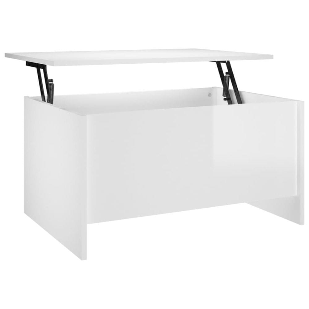 Vidaxl Konferenčný stolík lesklý biely 80x55,5x41,5cm spracované drevo
